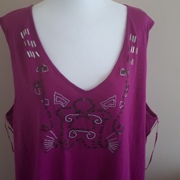 Cable & Gauge Women 3X Sleeveless Top - Picture 2 of 6